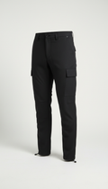 Obsidian Black Tapered Cargo Trousers