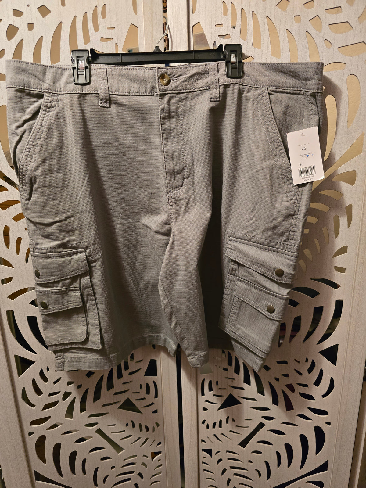 Men's Plaid Casual Shorts – Grey (Size 42)
