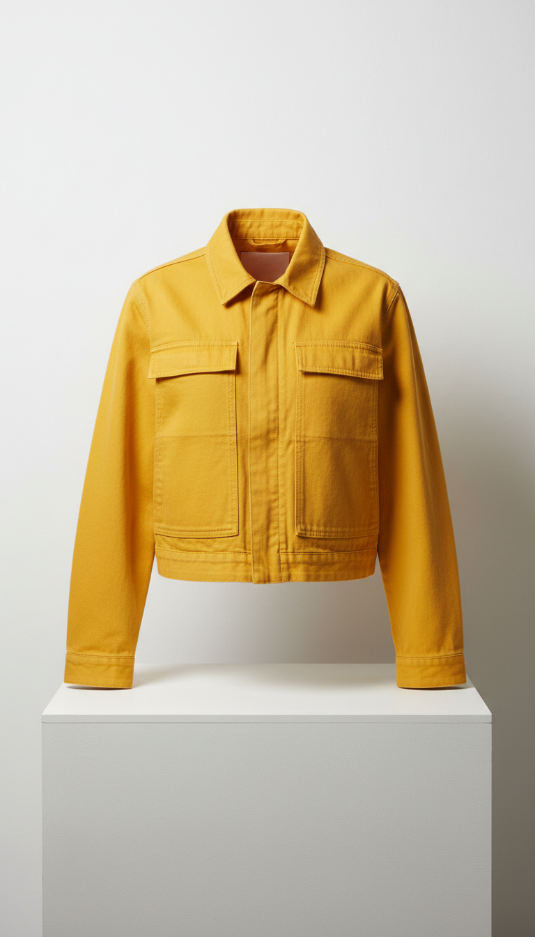 Taxi Yellow Cropped Utility Jacket